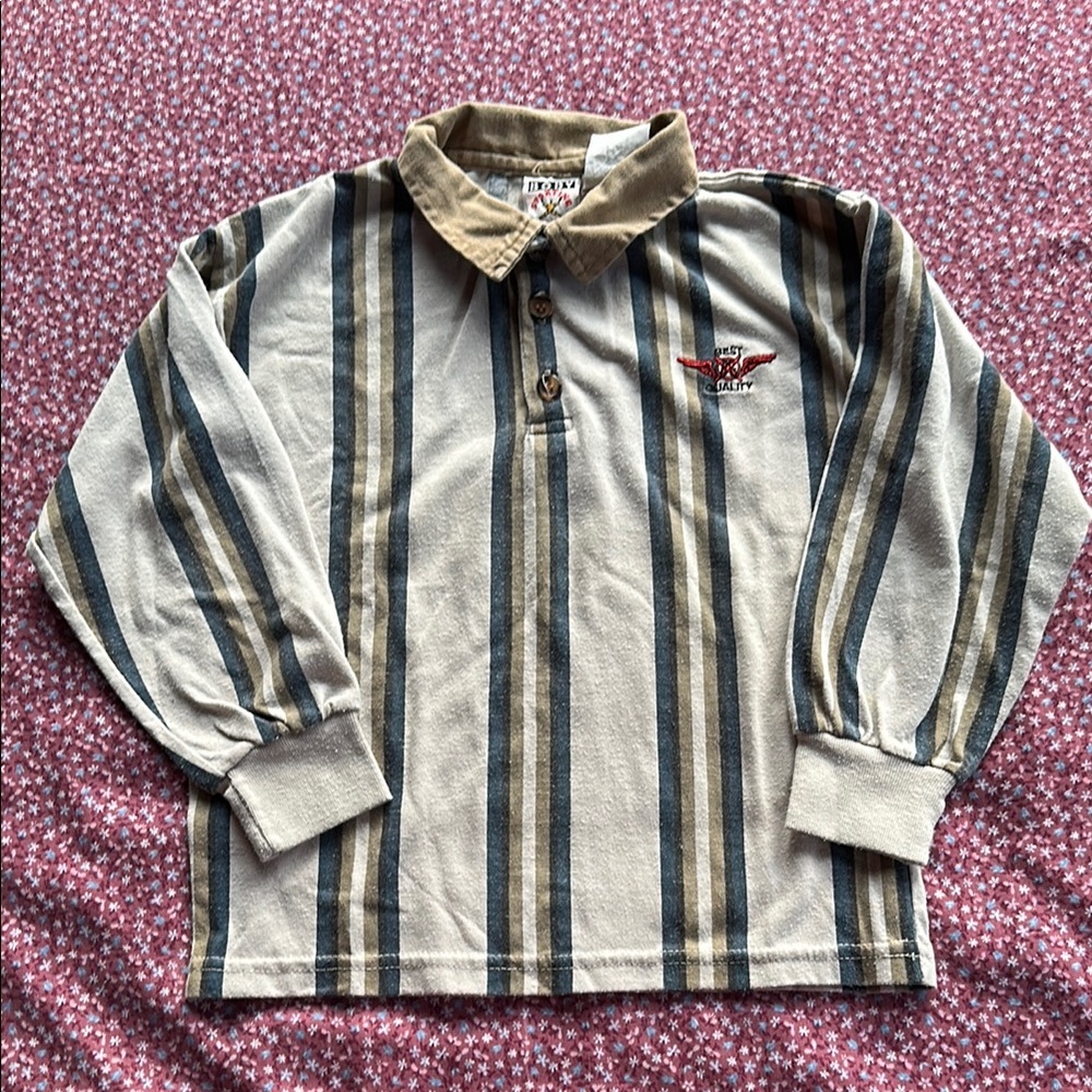 Vintage Striped Kids Polo Shirt